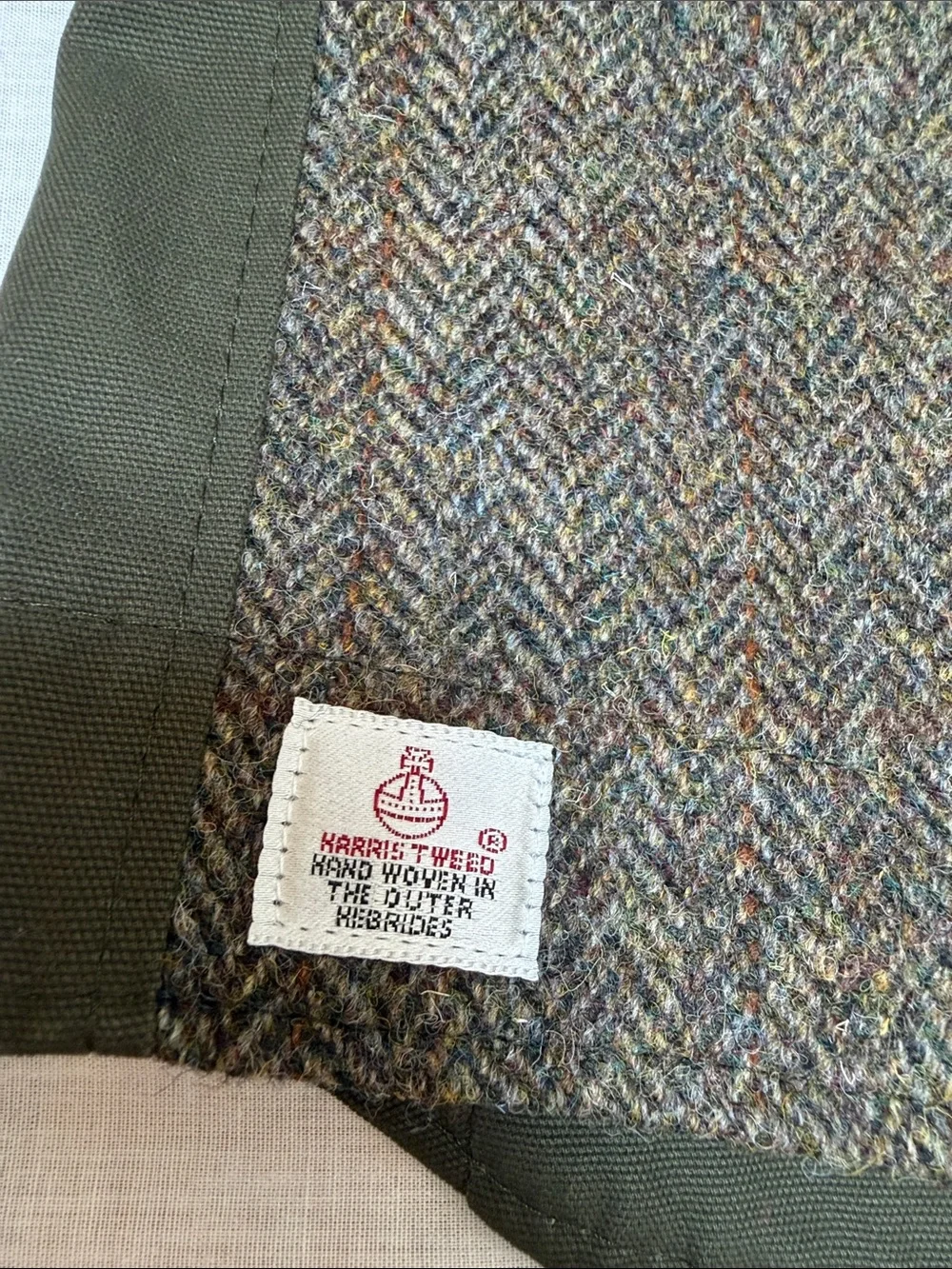 Stormy Kromer Harris Wool Tweed Uptown Herringbone Men's Vest Olive & Brown Sz L